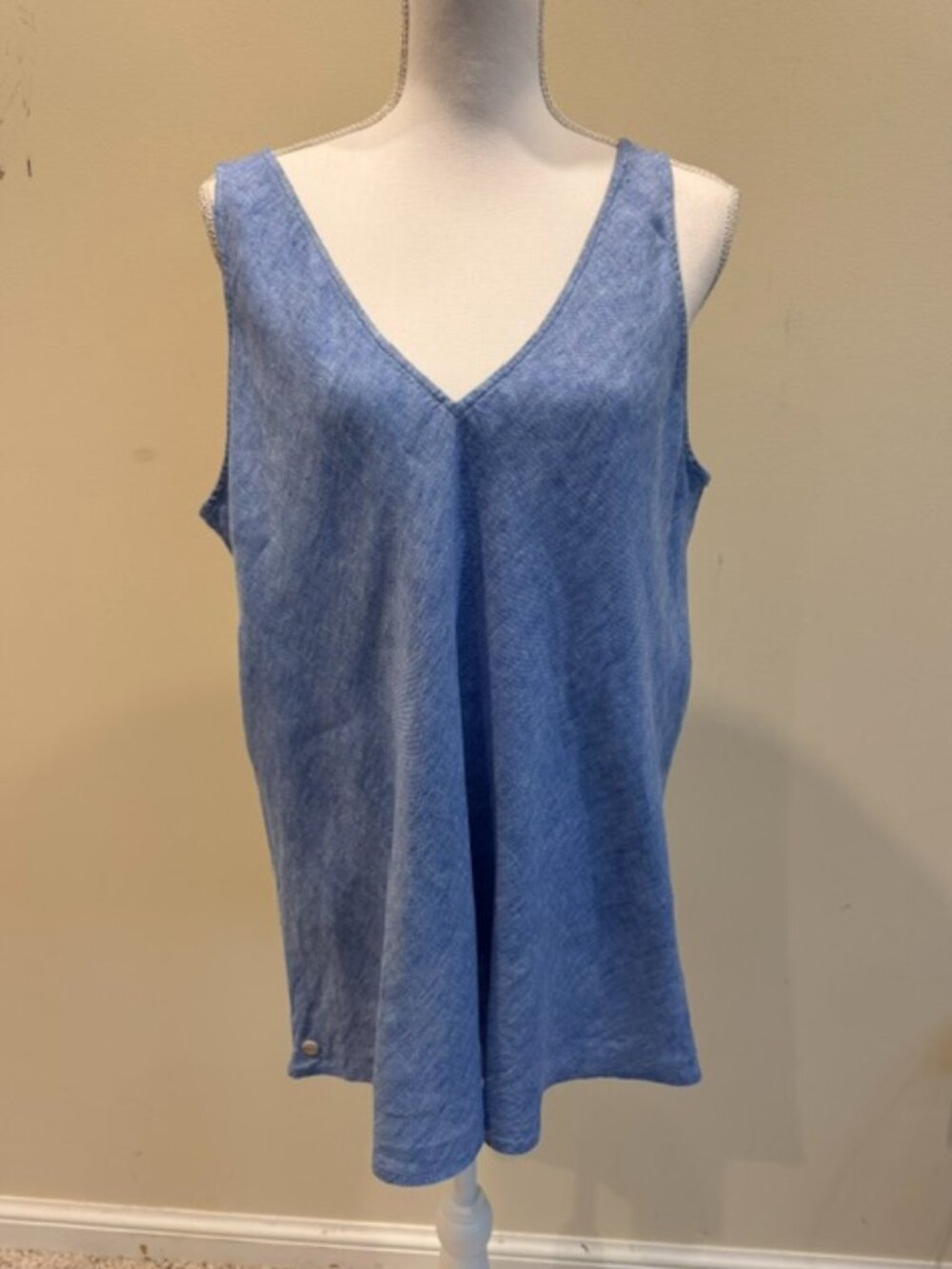 Lilly Pulitzer Blue Linen Tank Top Size L
